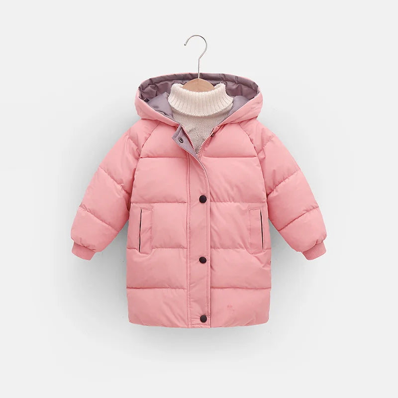 Kids Down Long Outerwear Winter Autumn Teen Cotton Clothes Boys Girls Cotton-Padded Parka Coats Big Children Thicken Warm Jacket - Vestico