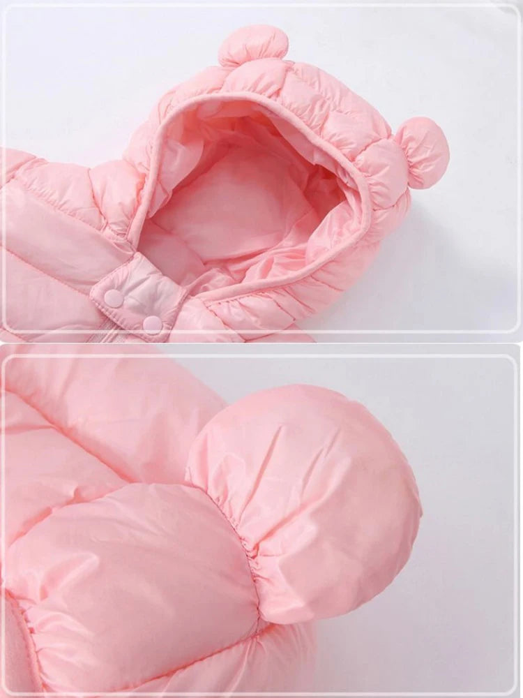 Children Boys Baby Hooded Lightweight Down Jackets Warm Outerwear Autumn Kids Girls Coats Cartoon Dinosaur Print Casual Clothing - Vestico