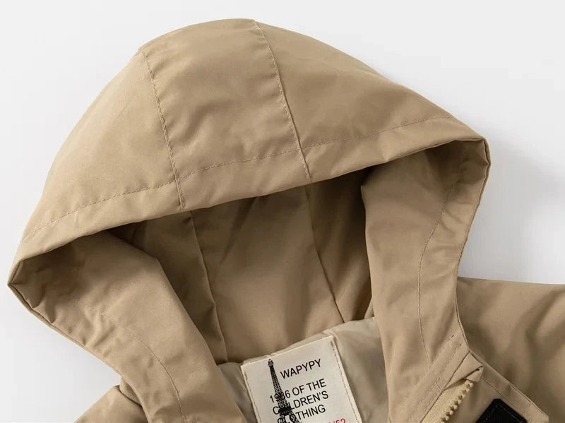 Kids Clothes Windbreaker Coats 2023 Spring Autumn New Boys Trench Jacket Children Windproof Hooded Outerwear 2-6 Years - Vestico