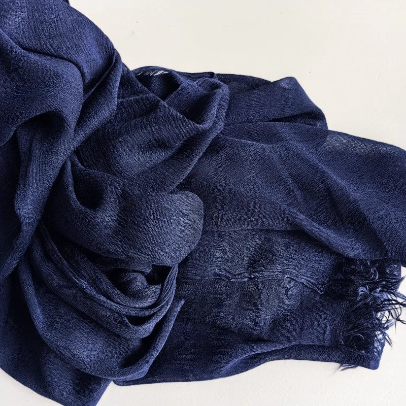 61 Colors Soft Cotton Viscose Scarf Rayon Material Muslim Hijab Mid Eastern Plain Solid Color Headscarf With Tassel - Vestico