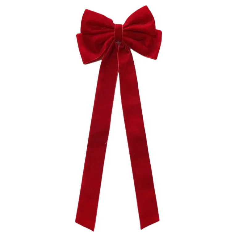 Barrette à Cheveux en Velours – Double Nœud, Élégante & Tendance