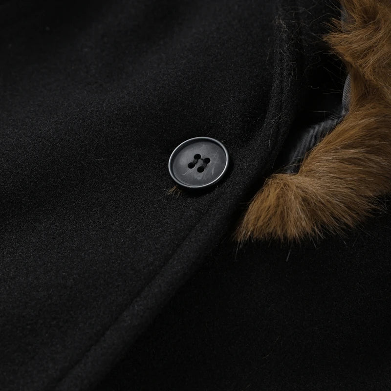 Veste courte femme en fausse fourrure patchwork – style streetwear hiver