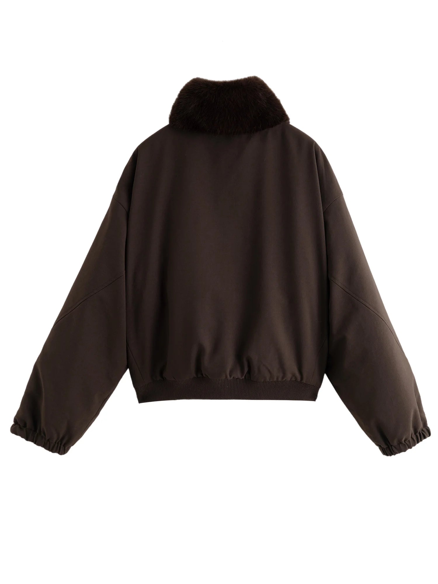 Veste courte réversible femme à col en fausse fourrure – style vintage workwear