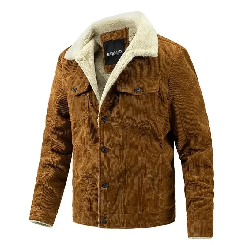 Veste Homme Hiver Velours Côtelé Chaude – Coupe Slim et Doublure Polaire - Vestico