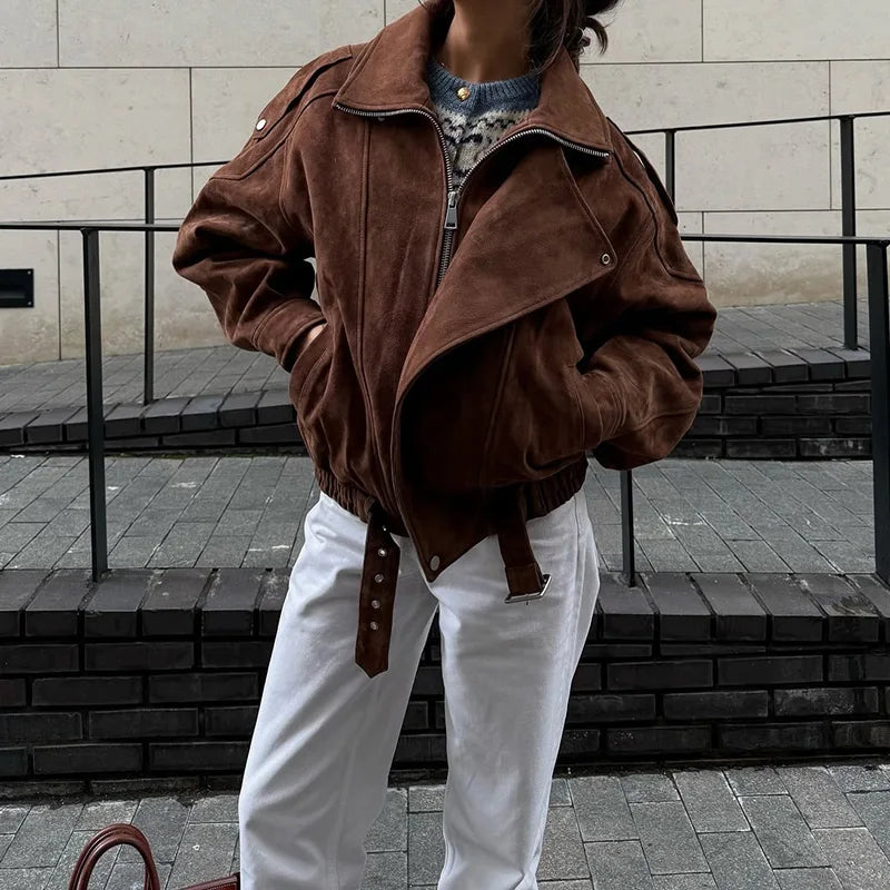 Veste Suédine Femme – Vintage Oversize - Vestico