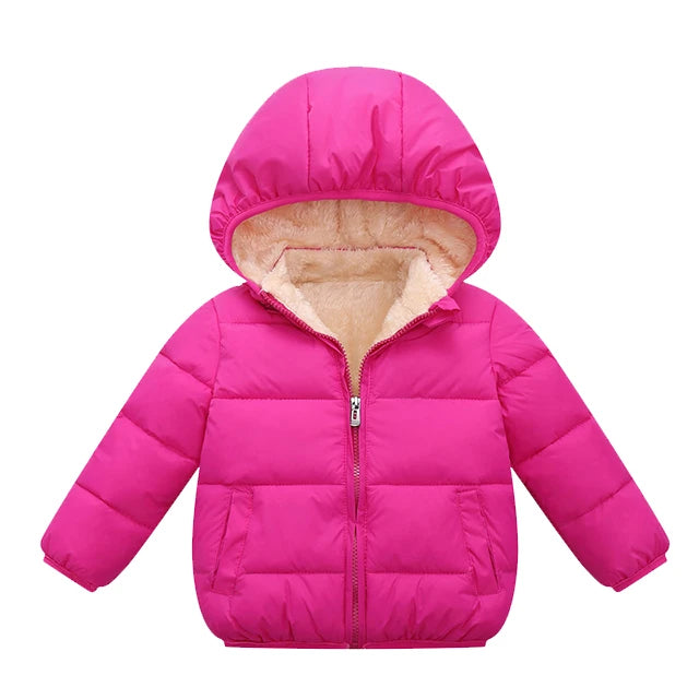 Baby Children Coats Winter Thick Jackets For Boys Warm Plush Thicken Outerwear For Girls Fur Hooded Jacket Kids Clothes Snowsuit - Vestico