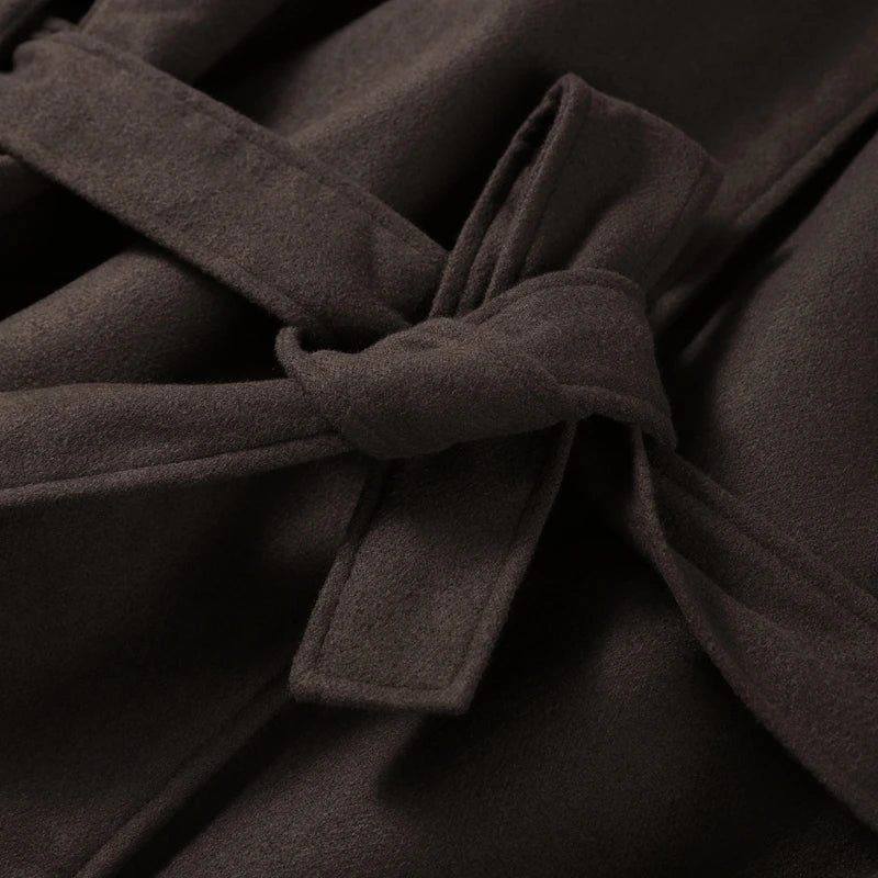 Cape Veste Femme en Fausse Fourrure – Col Montant, Manches Amples & Ceinture - Vestico