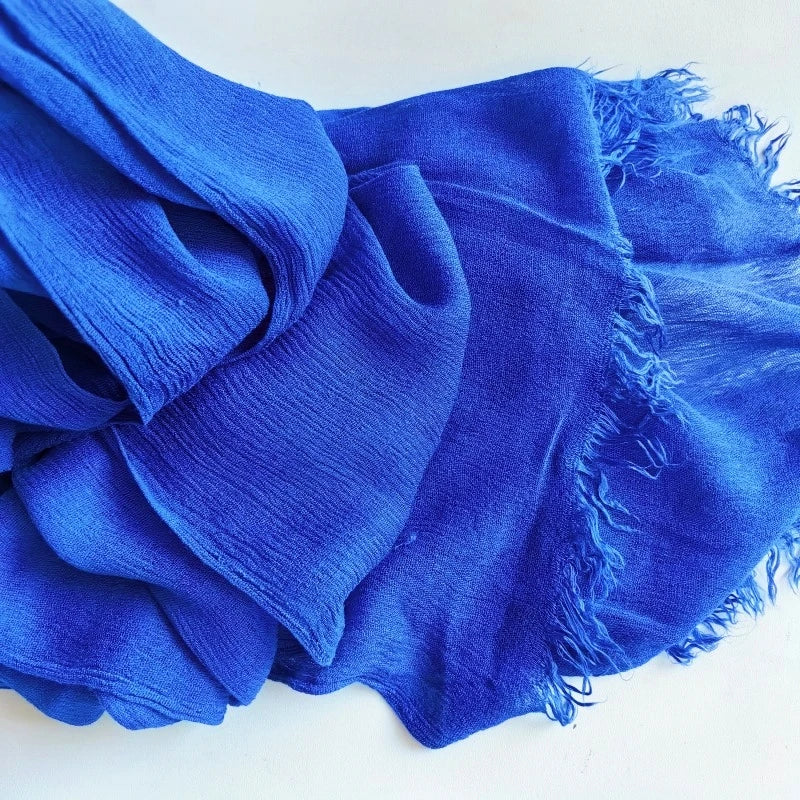 61 Colors Soft Cotton Viscose Scarf Rayon Material Muslim Hijab Mid Eastern Plain Solid Color Headscarf With Tassel - Vestico