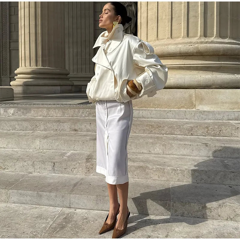 Trench Court Femme – Double Boutonnage & Lacets - Vestico