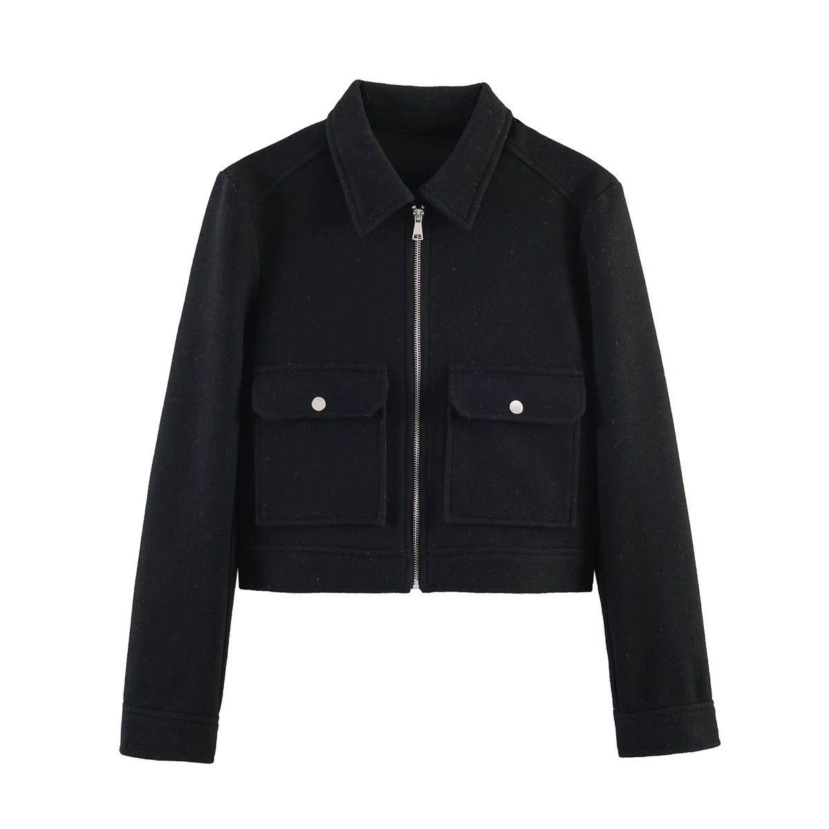 Veste Femme à Fermeture Zippée – Coupe Ample, Poches & Style Casual