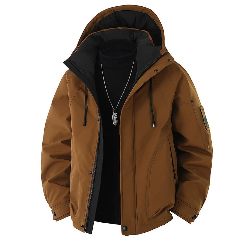 Doudoune Homme 90 % Duvet de Canard Blanc – Manteau Chaud à Capuche, Hiver 2025