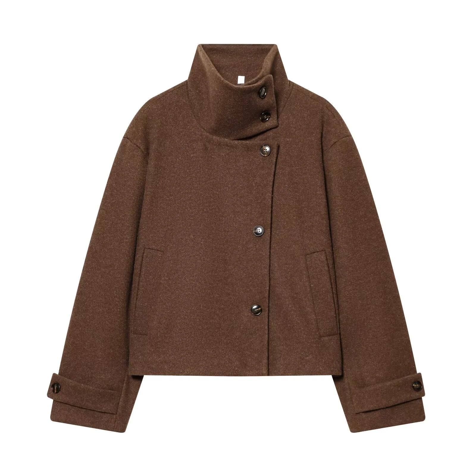 Manteau Femme Oversize – Col Montant, Coupe Décontractée & Style Hivernal