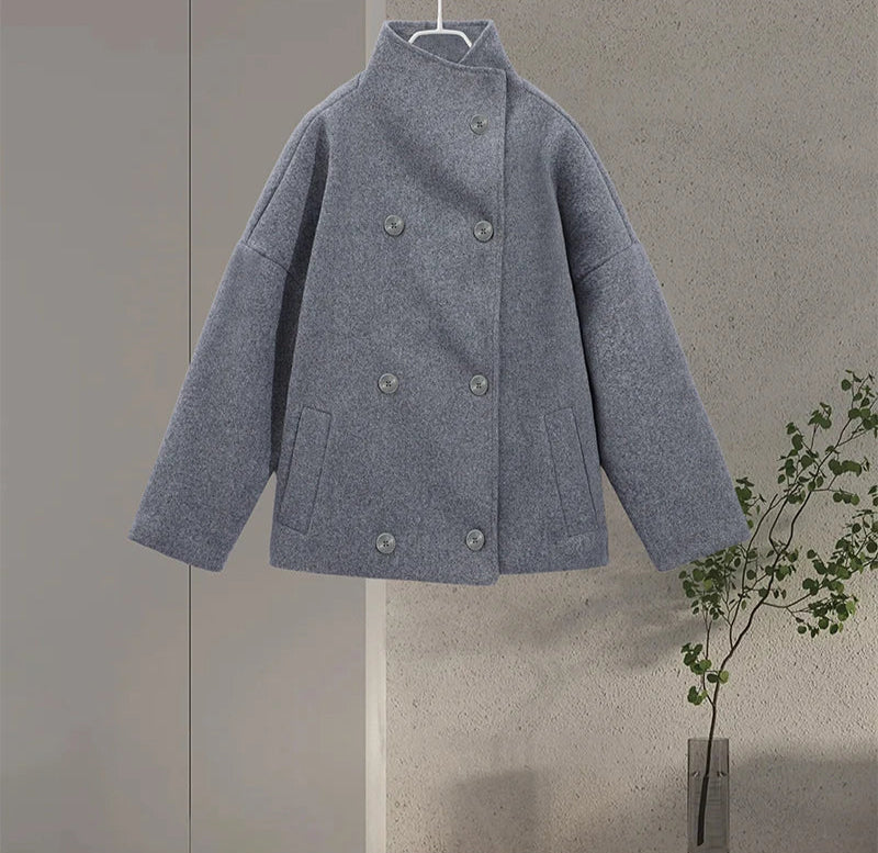 Veste Femme Laine & Cachemire Col Roulé – Style Casual Automne/Hiver 2025 - Vestico