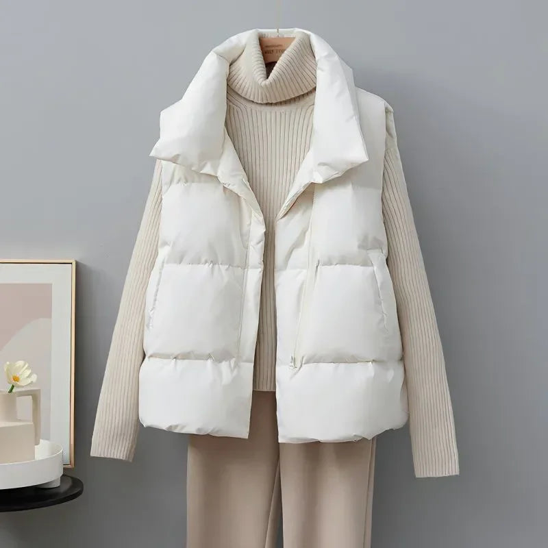 Gilet Femme d’Hiver 2025 – Sans Manches, Cropé, Zip Up, Style Street - Vestico