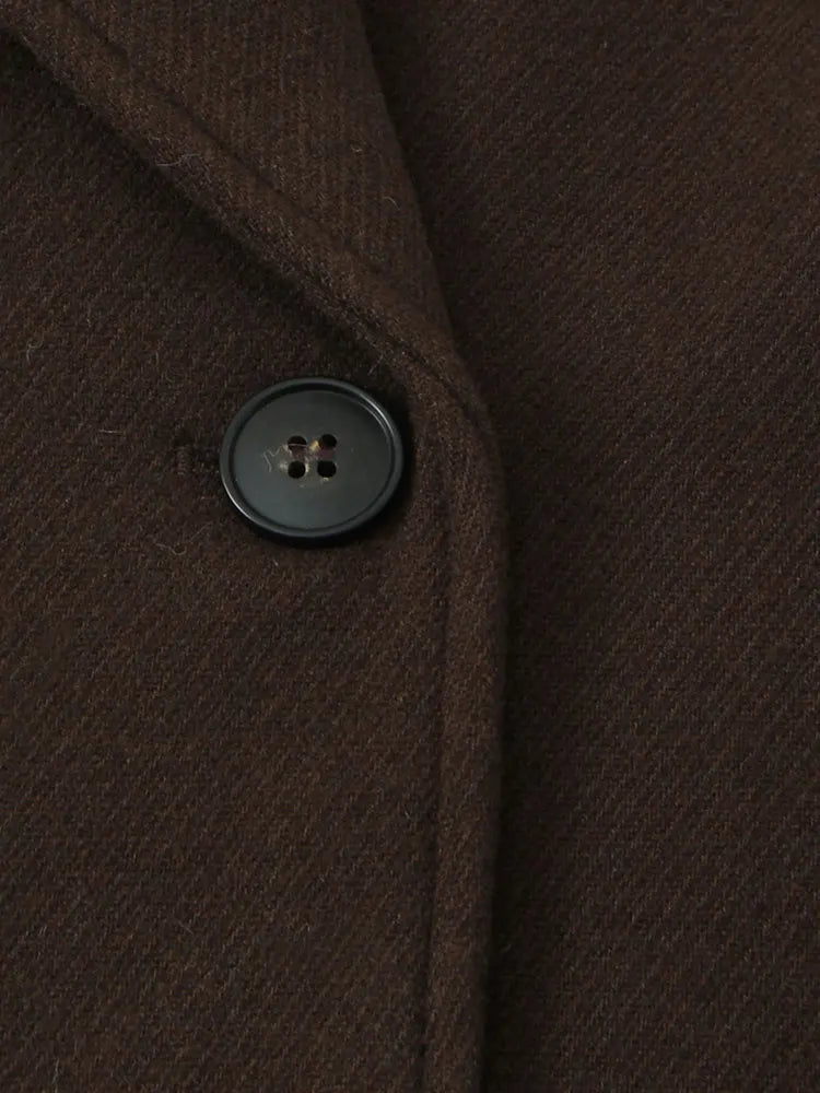 Manteau court femme vintage chic à double boutonnage avec poches