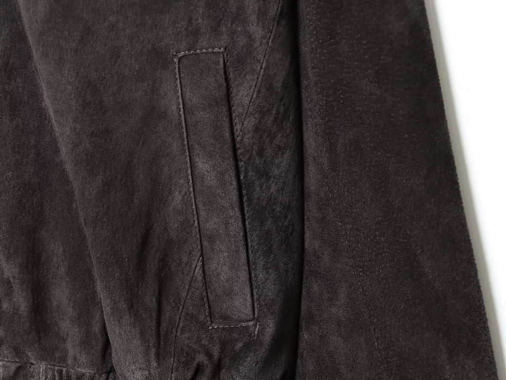 Veste Femme Suédée Grise – Col Montant, Fermeture Zippée, Style Streetwear Automne/Hiver 2025 - Vestico