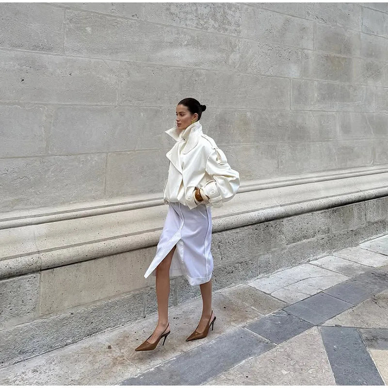 Trench Court Femme – Double Boutonnage & Lacets - Vestico