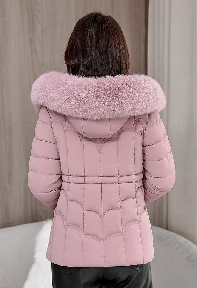 Doudoune Courte Femme à Capuche, Manteau Chaud Hiver 2025