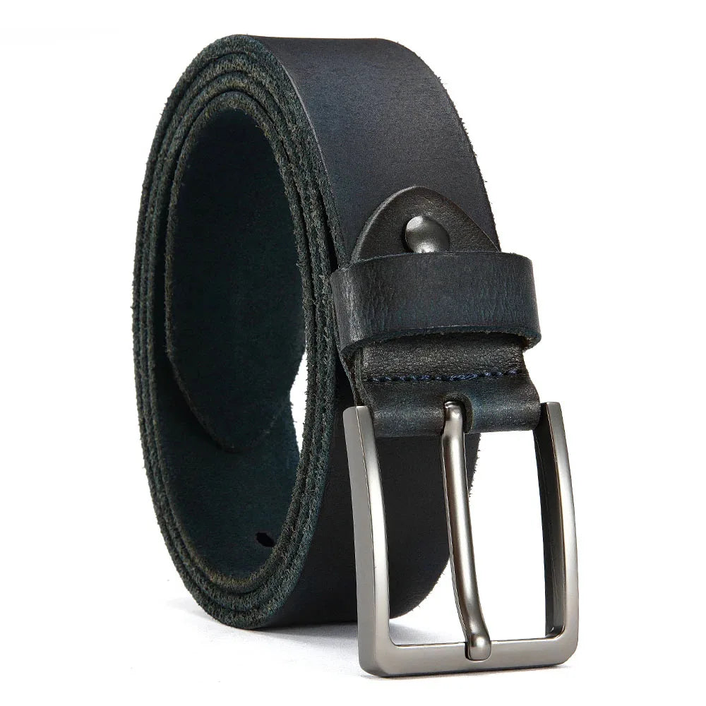 Ceinture Homme en Cuir – Boucle à Ardillon Métallique & Style Casual