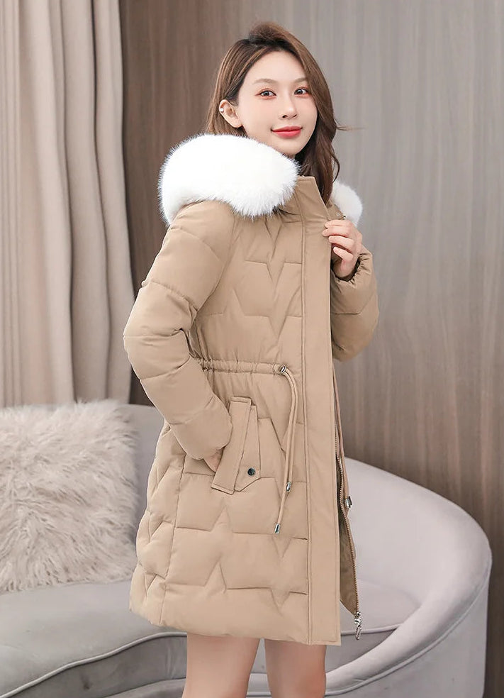 Parka Oversize à Capuche et Col en Fausse Fourrure – Élégance Décontractée d’Hiver