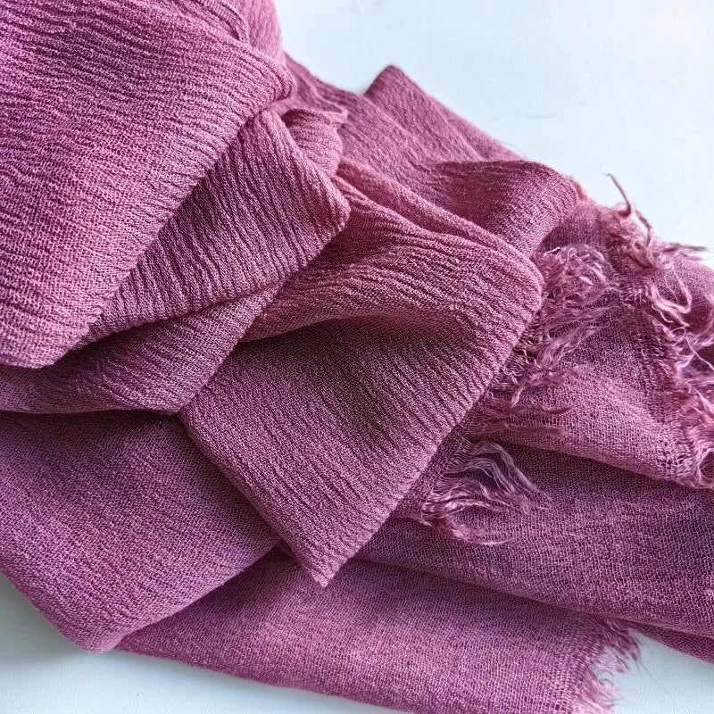 61 Colors Soft Cotton Viscose Scarf Rayon Material Muslim Hijab Mid Eastern Plain Solid Color Headscarf With Tassel - Vestico