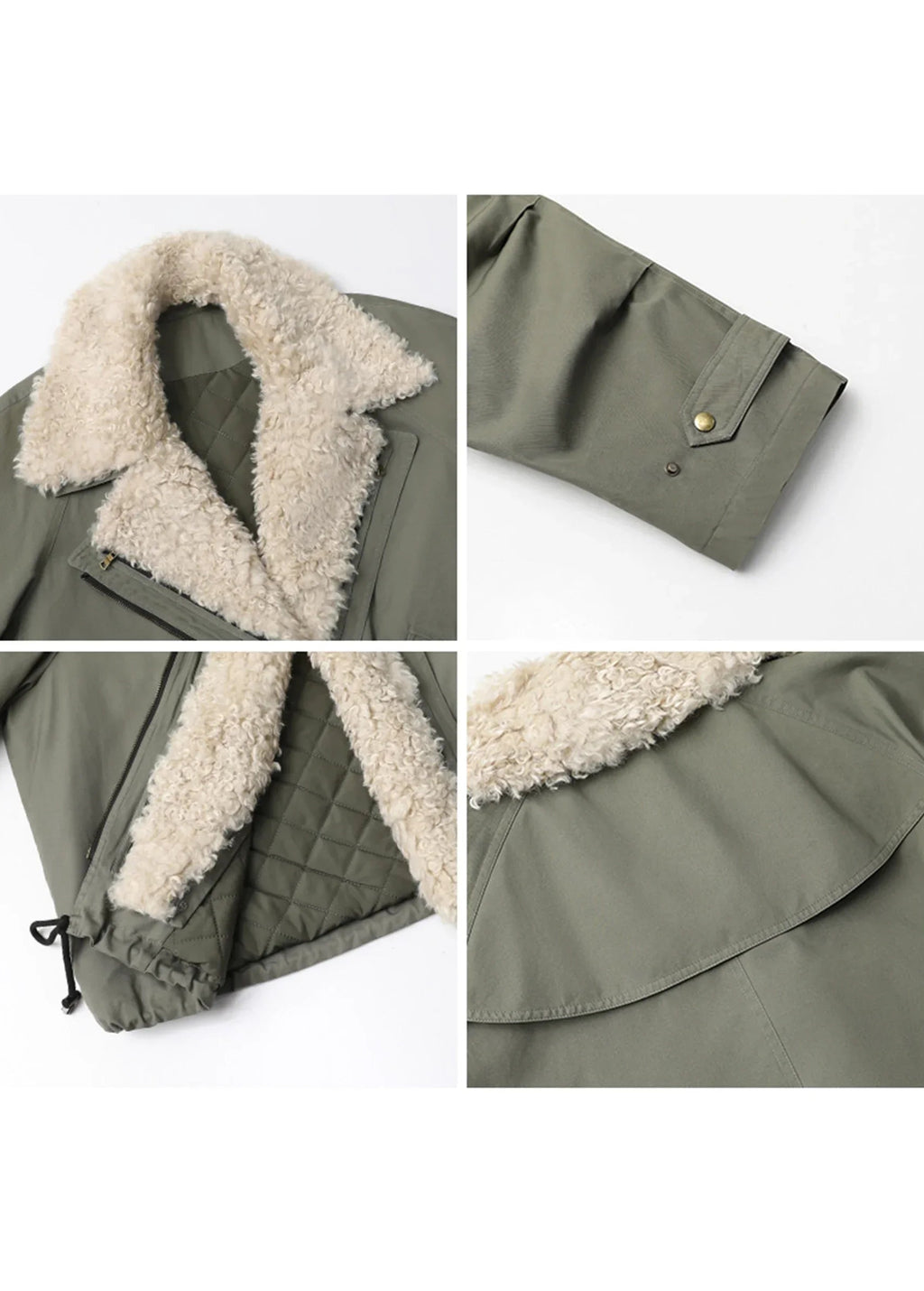 Veste moto femme en coton – manteau chaud style streetwear