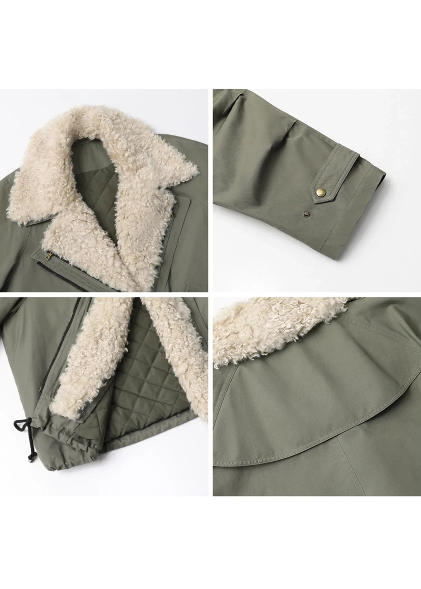 Veste moto femme en coton – manteau chaud style streetwear