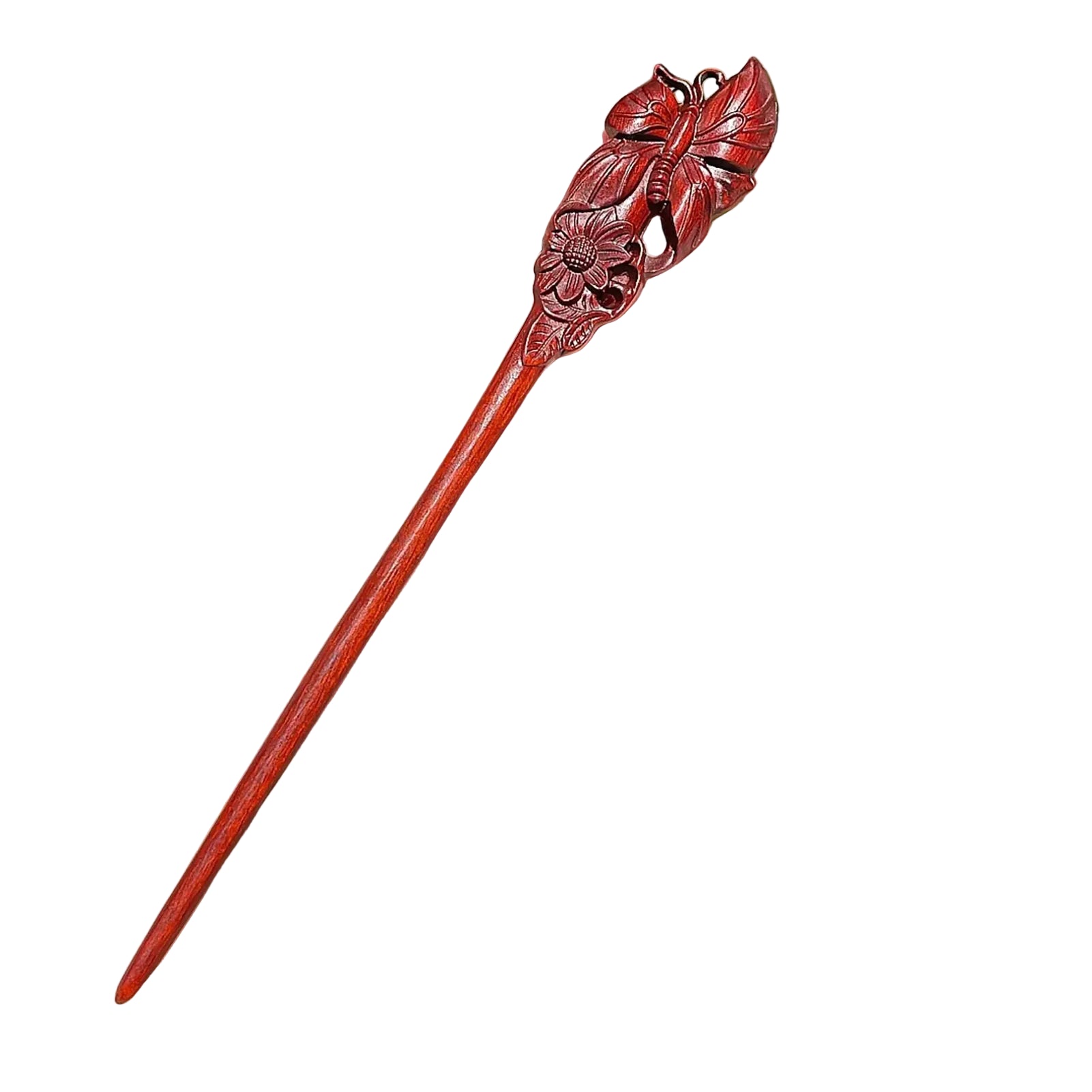 Pic à Cheveux en Bois Sculpté – Style Chinois, Fait Main & Élégant