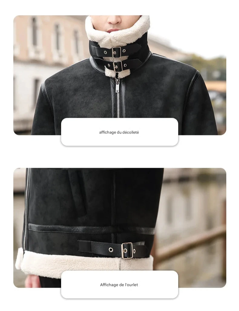 Veste Homme en Similicuir – Style Coréen Slim avec Col Fourrure - Vestico