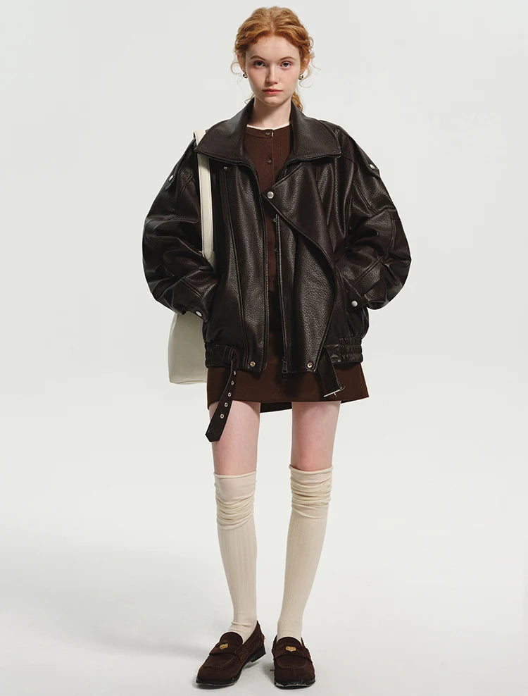 Veste Oversize Femme – Simili Cuir Rétro - Vestico