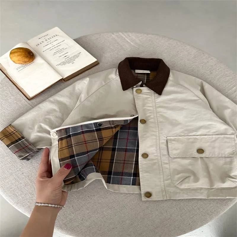 Fashion Baby Girl Boy Cargo Trench Jacket Infant Toddler Child Patchwork Coat Spring Autumn Child Dust Coat Baby Clothes 1-10Y - Vestico