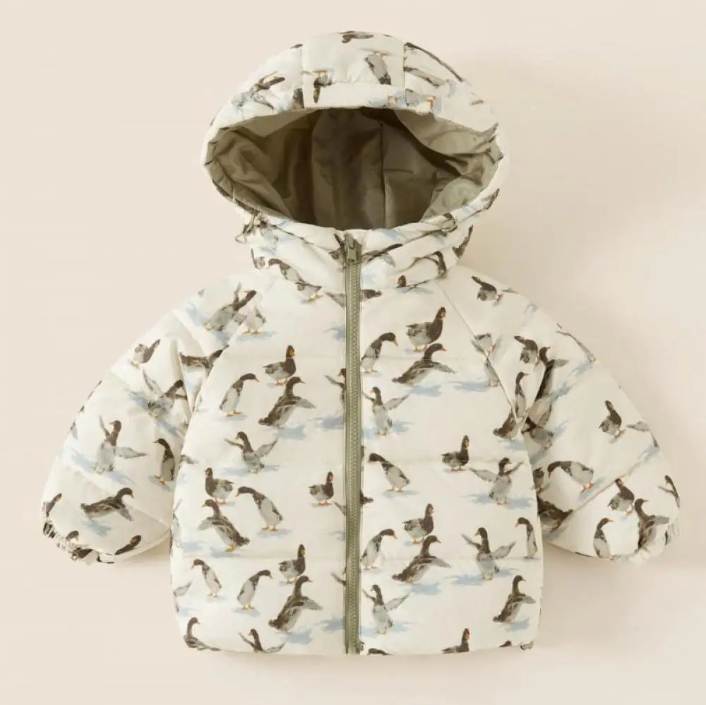 Doudoune Hiver Enfant – Motifs Lapin & Éléphant, Chaude et Coupe-Vent (18M à 7 Ans) - Vestico
