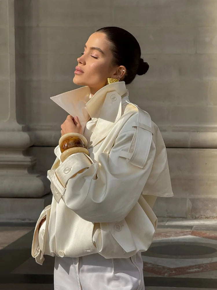 Trench Court Femme – Double Boutonnage & Lacets - Vestico