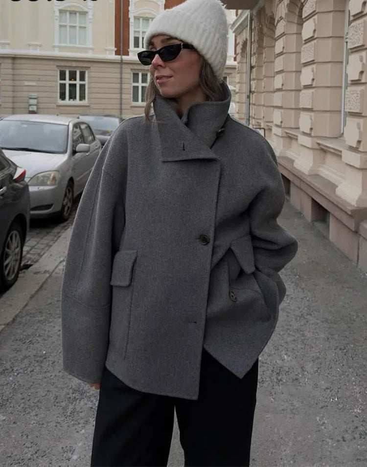 Manteau Femme Oversize en Laine Mélangée – Élégance Automne/Hiver - Vestico