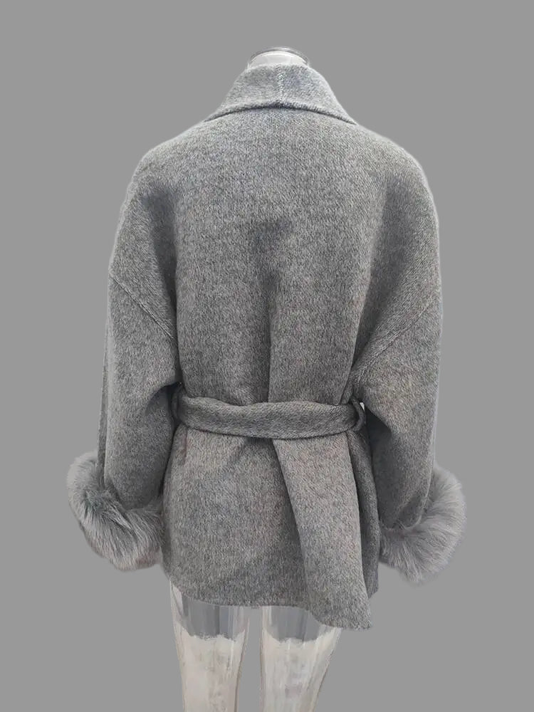 Manteau Femme OL – Patchwork Fourrure & Laine - Vestico