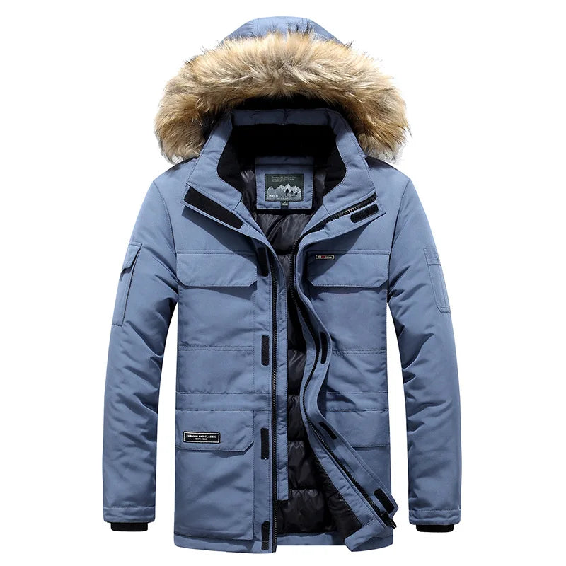 Veste d’Hiver Homme Épaisse -30°C | Parka à Capuche en Fausse Fourrure Imperméable et Coupe-Vent