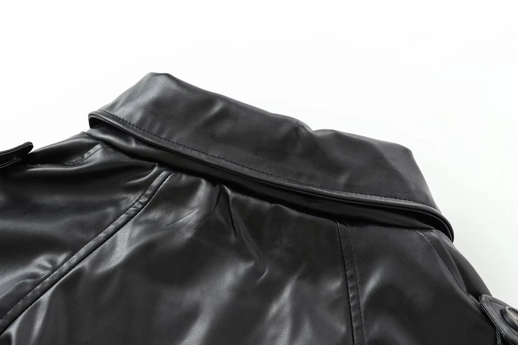 Veste PU Rouge Vin Femme – Style Street & Slim Fit - Vestico