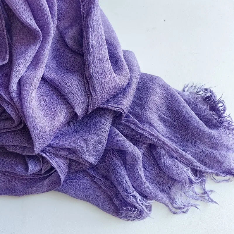 61 Colors Soft Cotton Viscose Scarf Rayon Material Muslim Hijab Mid Eastern Plain Solid Color Headscarf With Tassel - Vestico