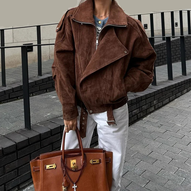 Veste Suédine Femme – Vintage Oversize - Vestico