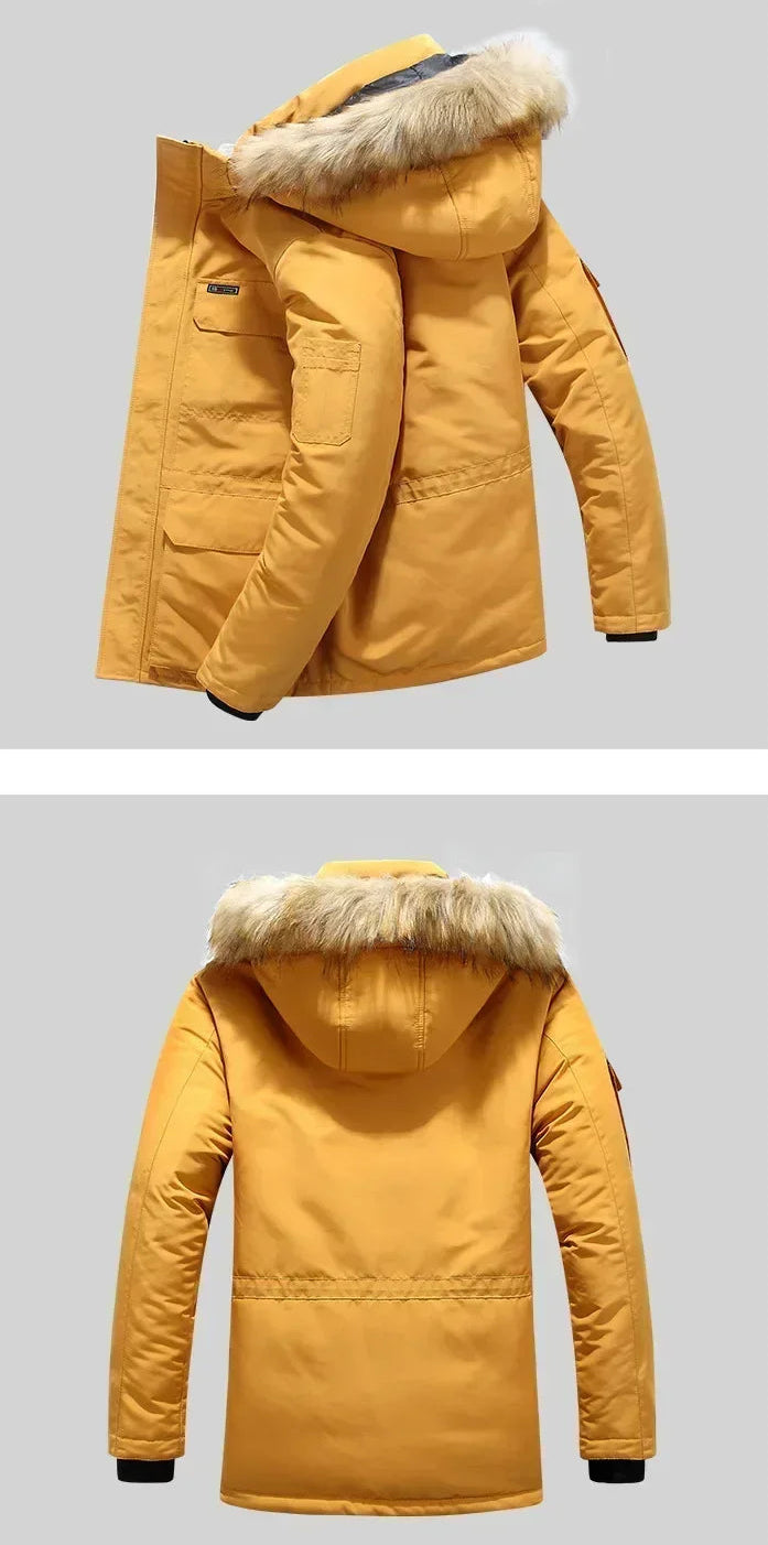 Veste d’Hiver Homme Épaisse -30°C | Parka à Capuche en Fausse Fourrure Imperméable et Coupe-Vent