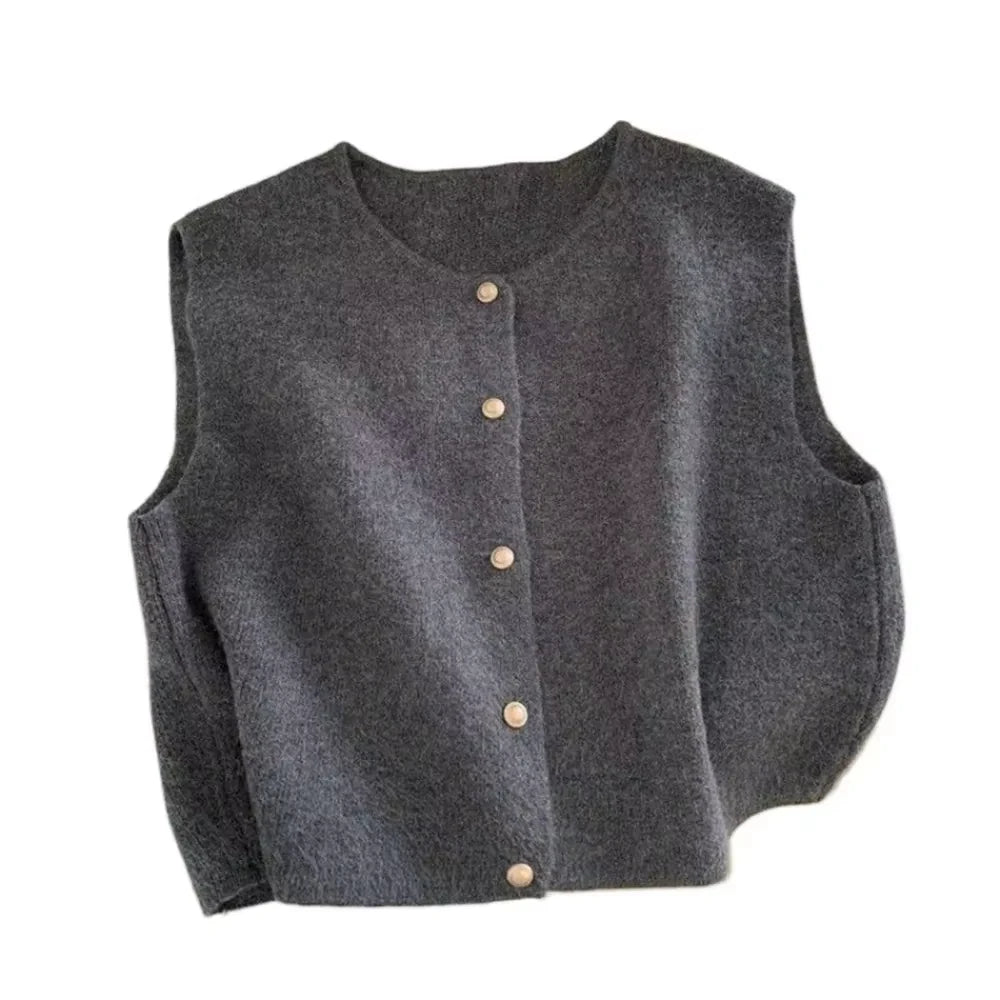 Gilet Cardigan Femme Sans Manches – Col V Boutonn - Vestico