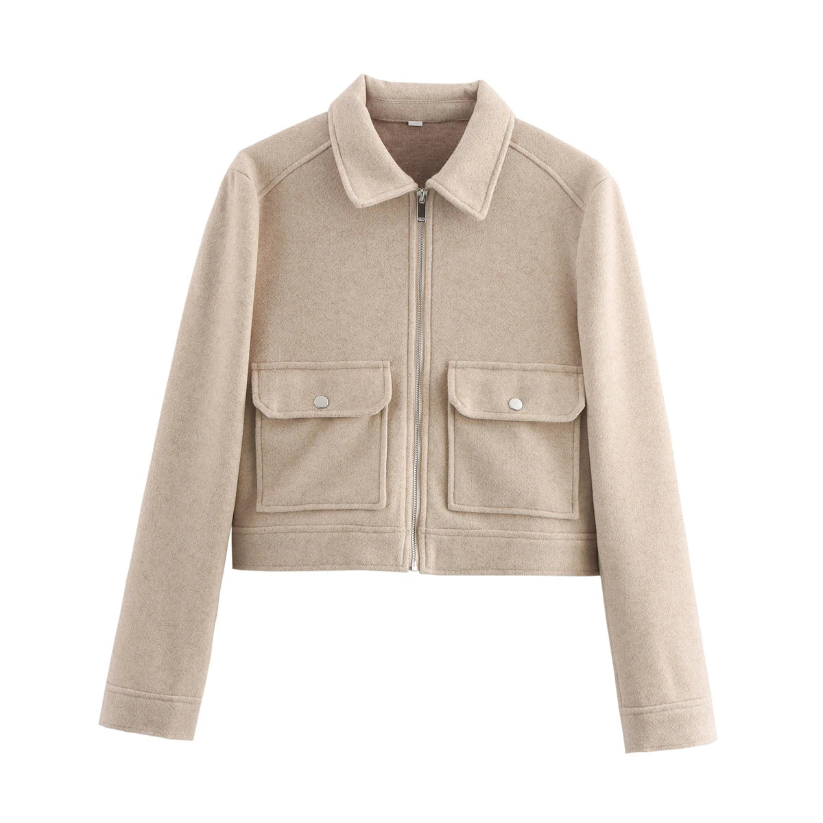 Veste Femme à Fermeture Zippée – Coupe Ample, Poches & Style Casual