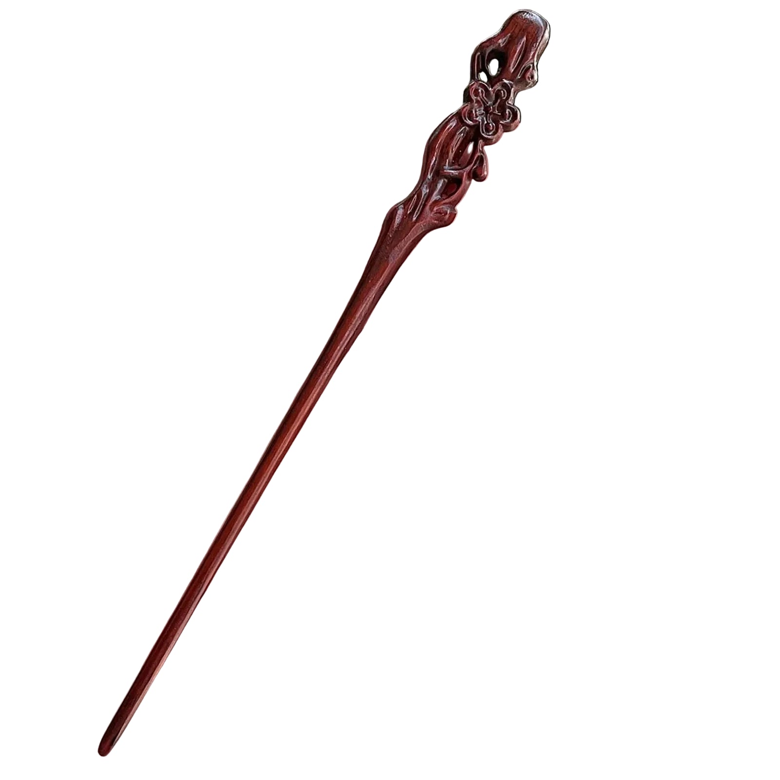 Pic à Cheveux en Bois Sculpté – Style Chinois, Fait Main & Élégant