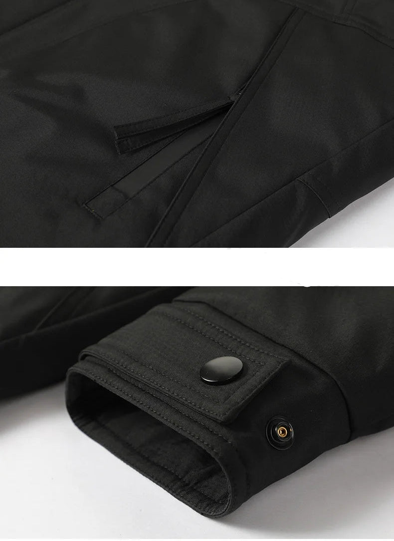 Doudoune Homme 90 % Duvet de Canard Blanc – Manteau Chaud à Capuche, Hiver 2025