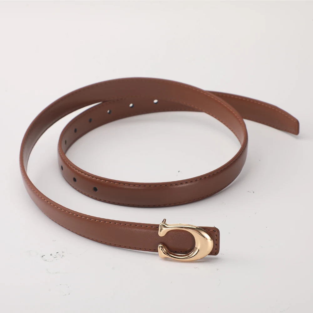 Ceinture Femme en PU – Boucle C Élégante & Style Casual