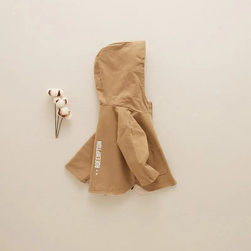 1 2 3 4 5 Years Girls Jacket Spring Autumn Dots Double Sided Fashion Princess Windbreaker Hooded Zipper Baby Coat Kids Clothes - Vestico