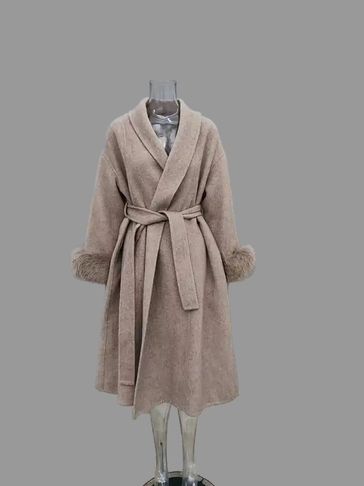 Manteau Femme OL – Patchwork Fourrure & Laine - Vestico