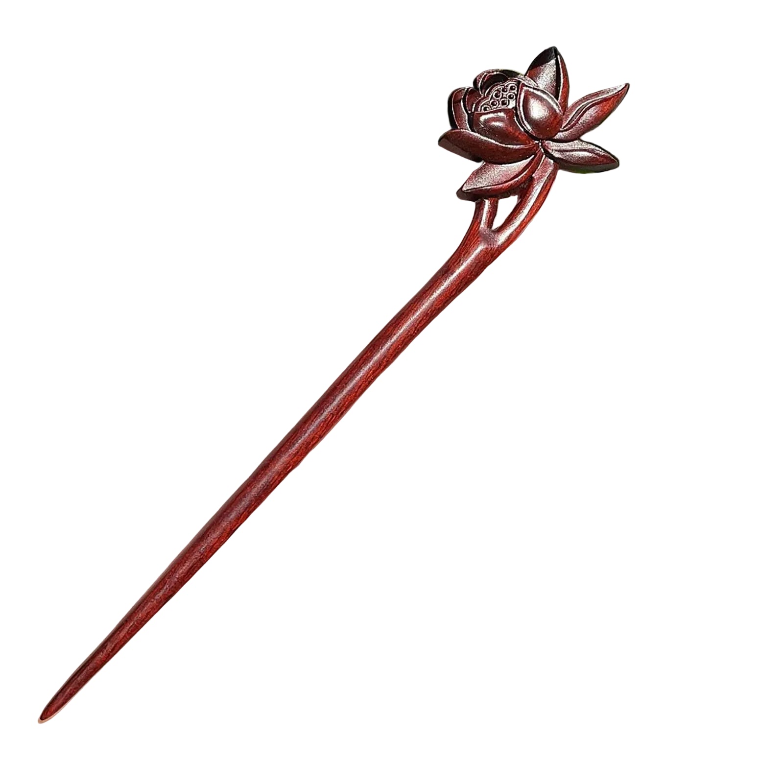 Pic à Cheveux en Bois Sculpté – Style Chinois, Fait Main & Élégant