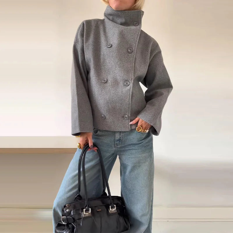 Manteau Femme Oversize en Laine Mélangée – Élégance Automne/Hiver - Vestico