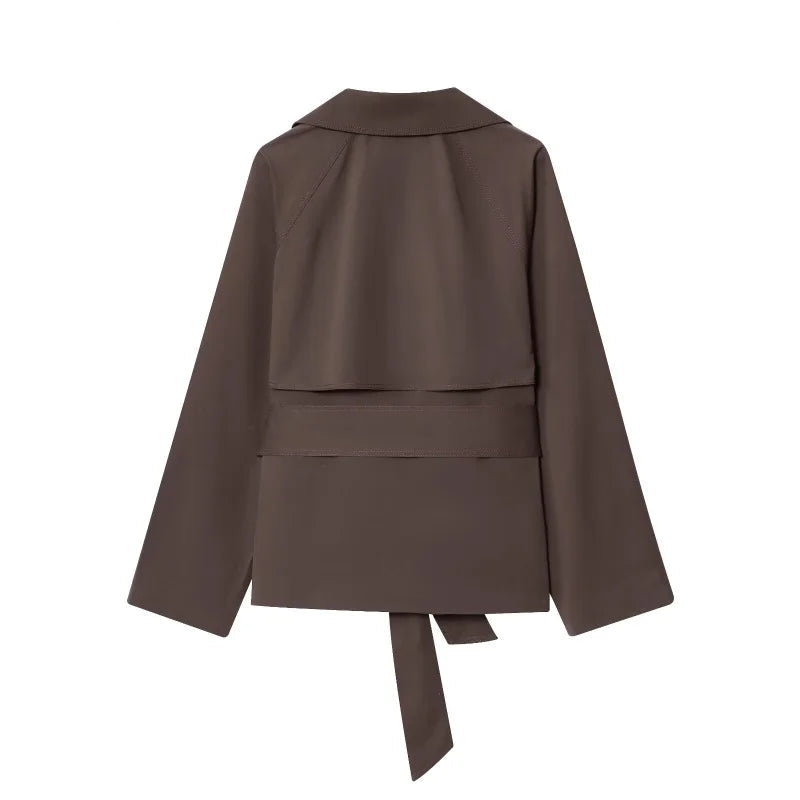 Trench Coat Britannique Ceinturé – Double Boutonnage & Col Revers Maillard - Vestico